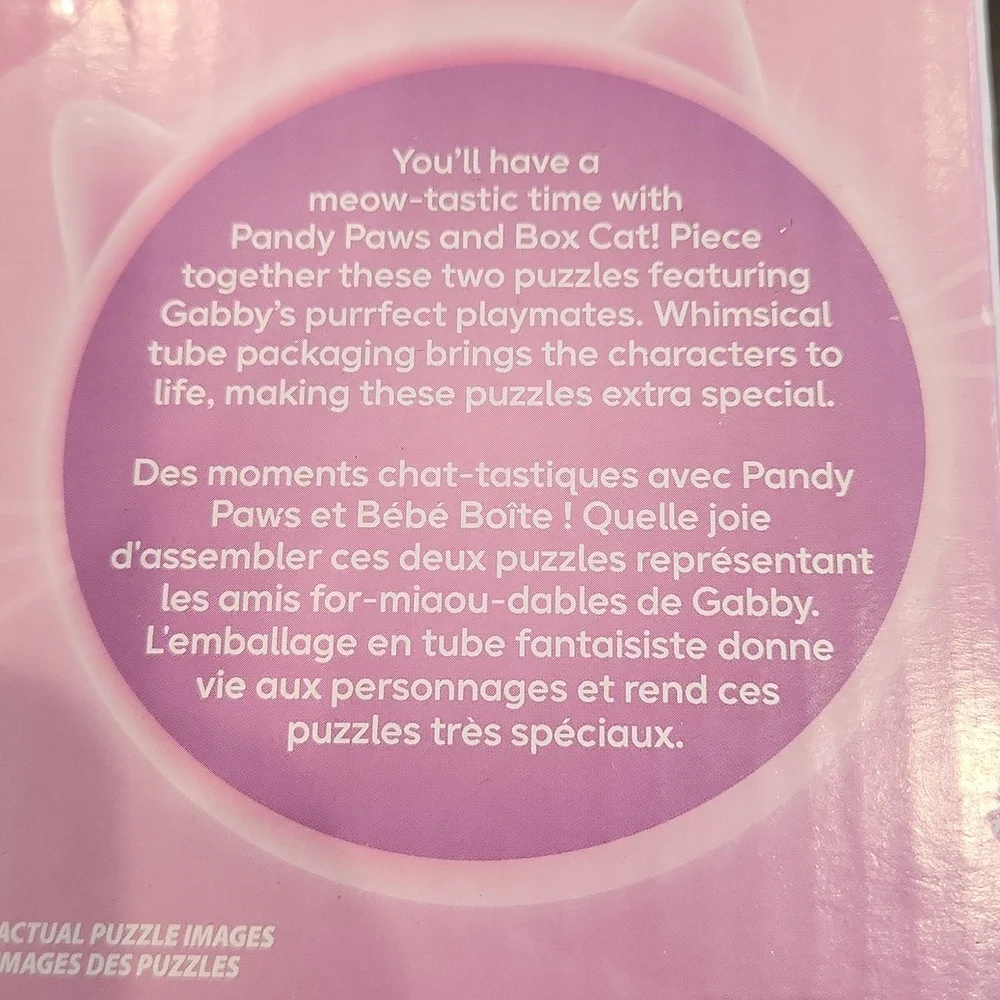 DreamWorks Gabby's Dollhouse, Two Puzzles in Character Tubes, New - Picture 15 of 15